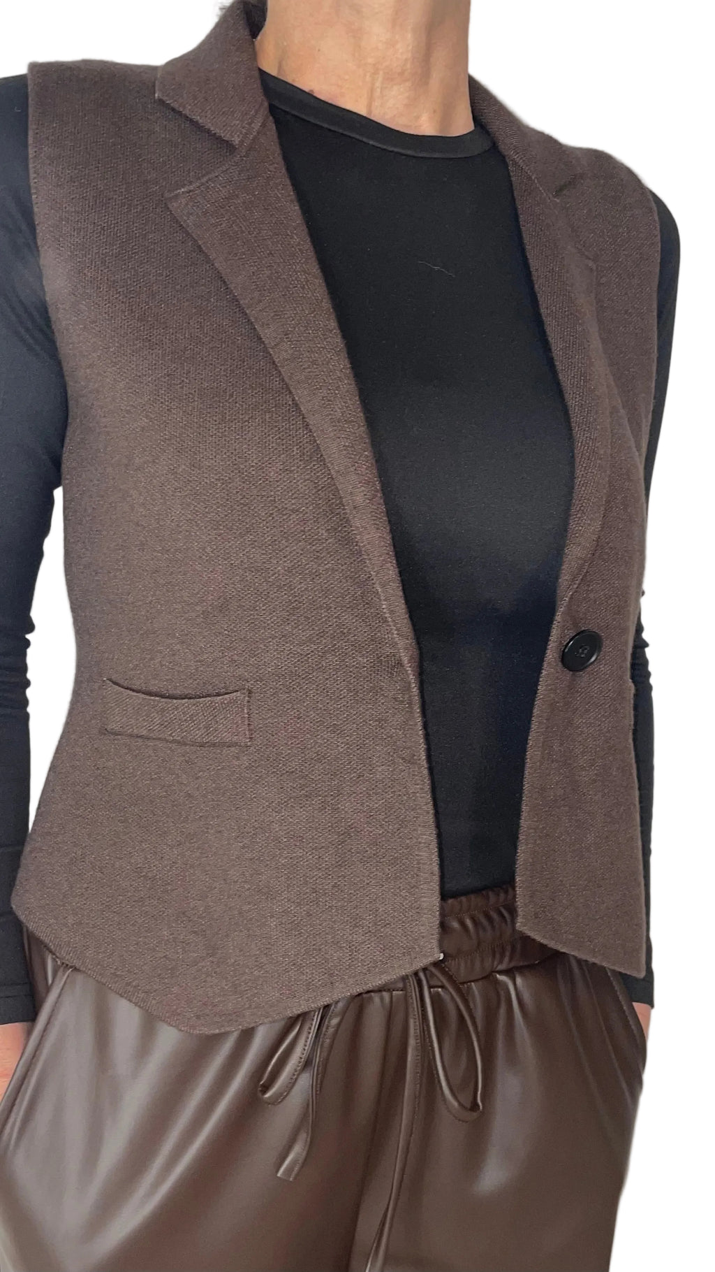 Elegante, taillierte Weste in Braun