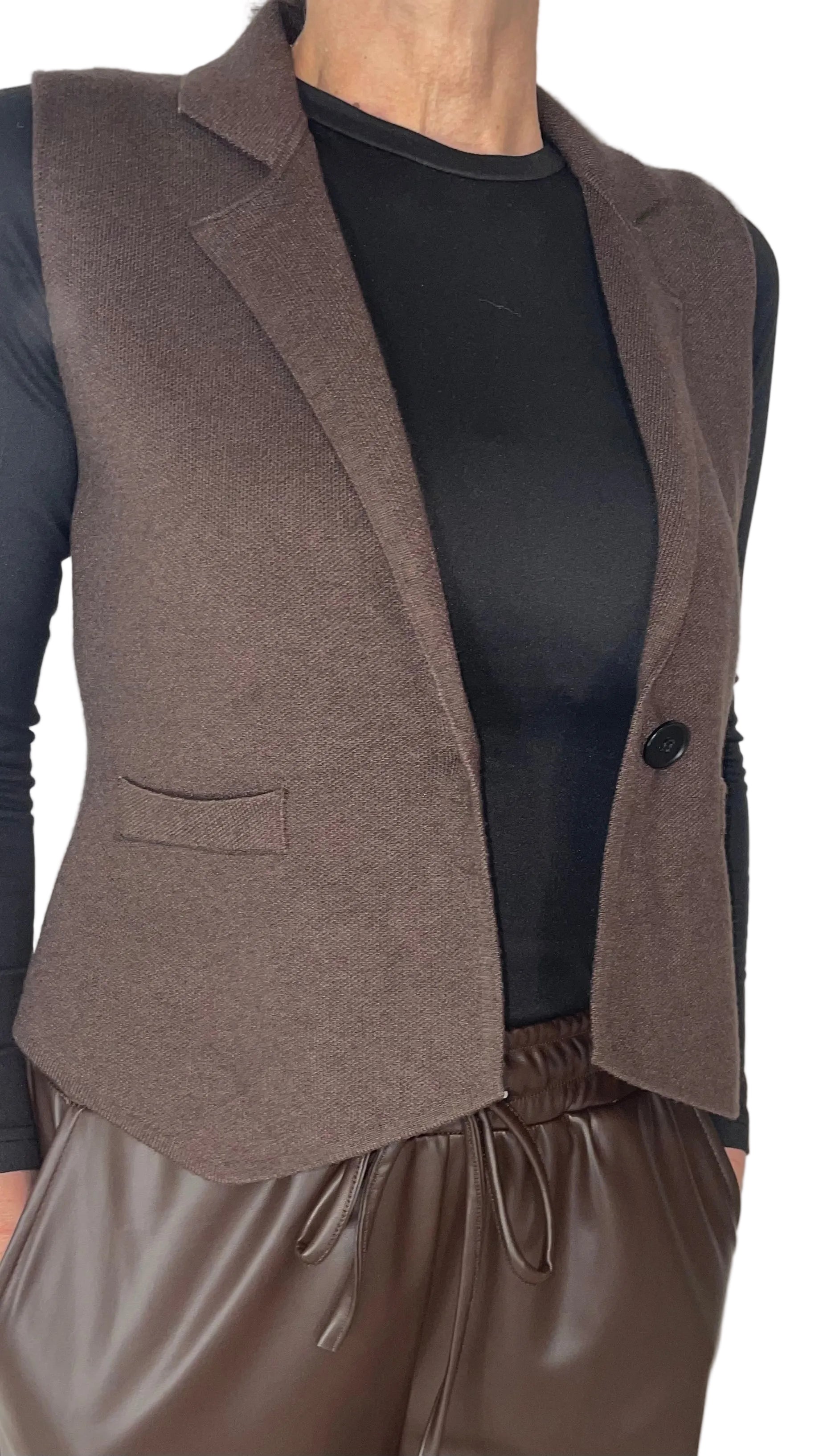 Elegante, taillierte Weste in Braun