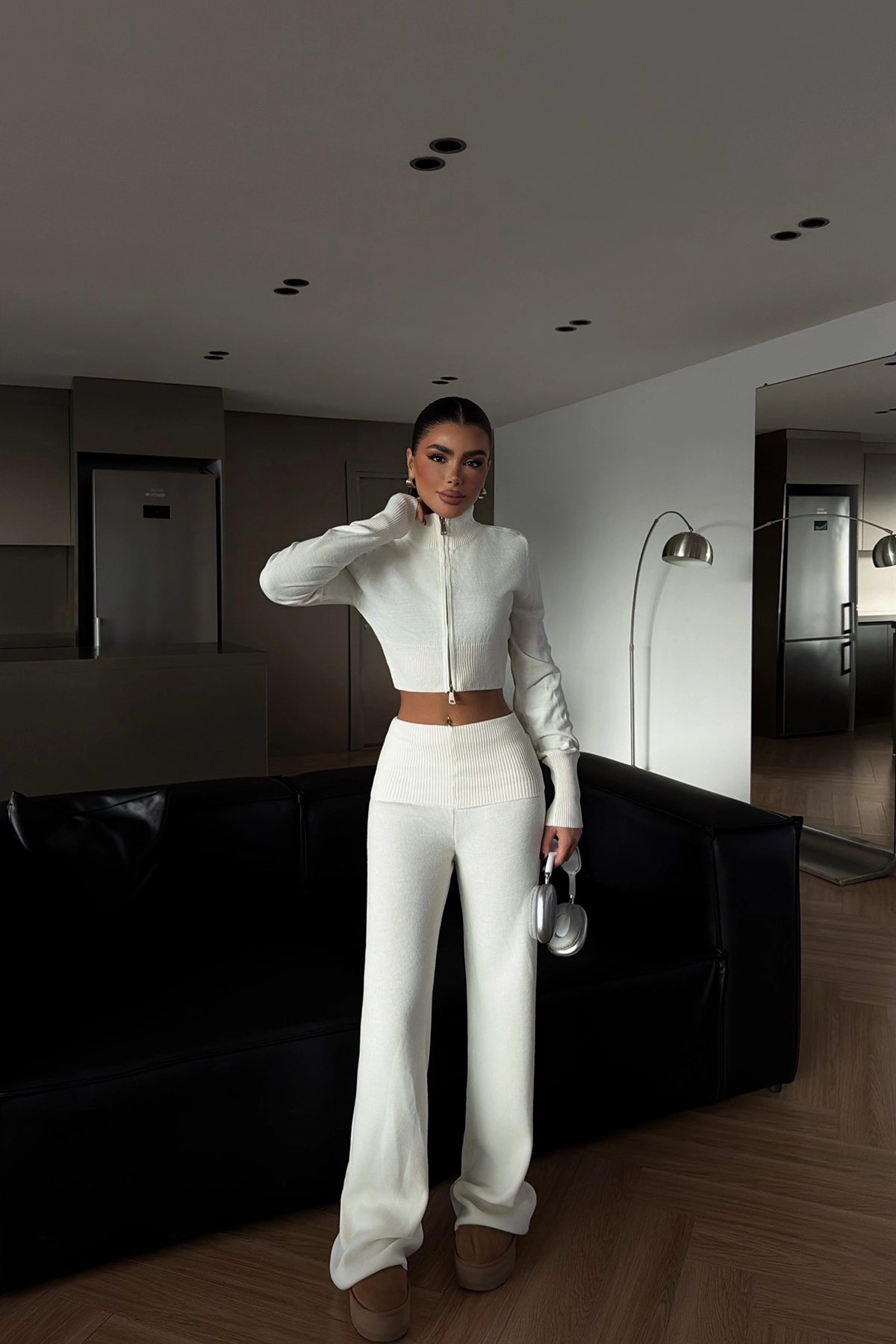 CALM - Elegantes Strick-Zweiteiler-Set in edlem Creme