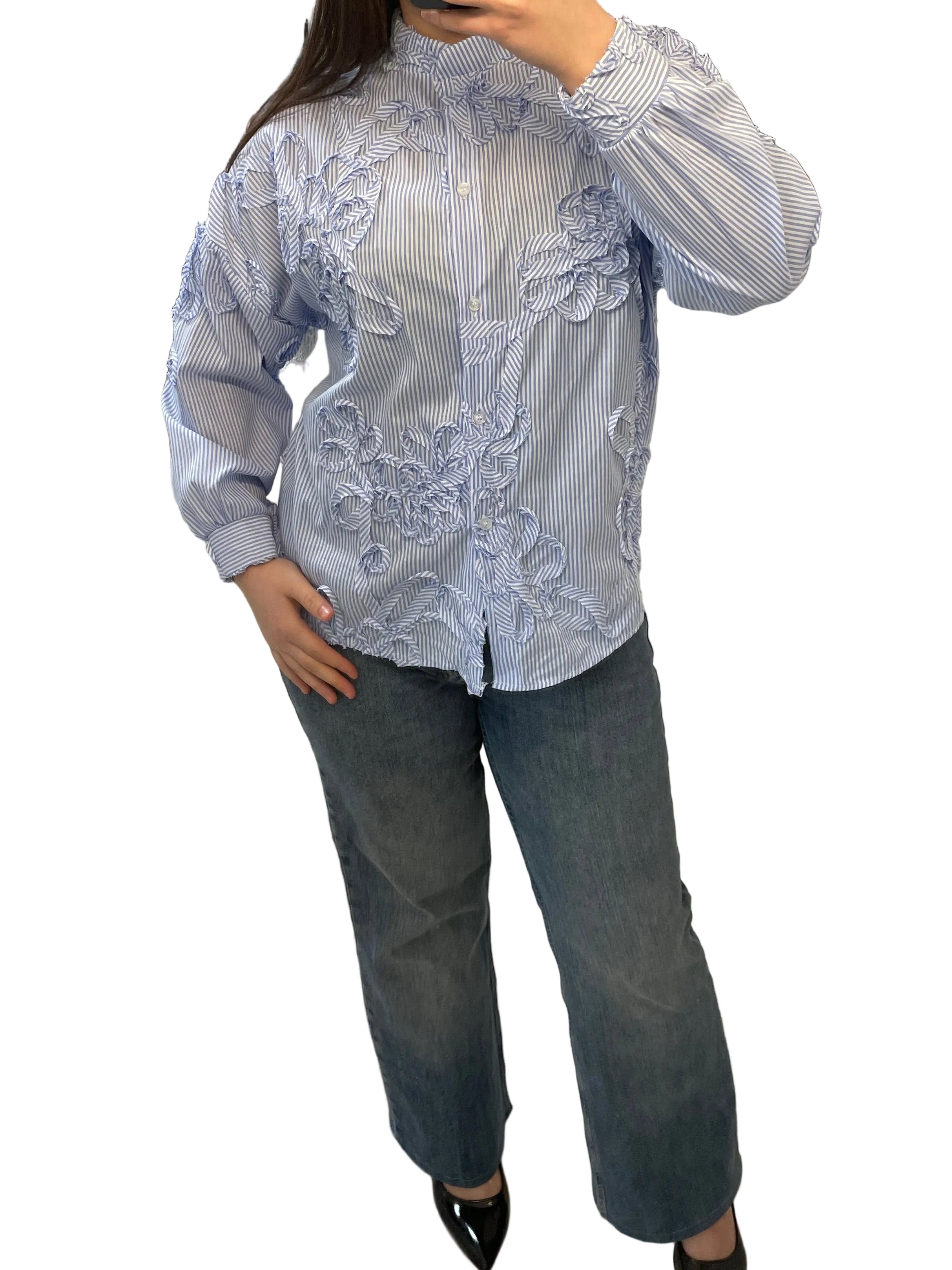 LUNE - Bluse mit bestickten Blumen