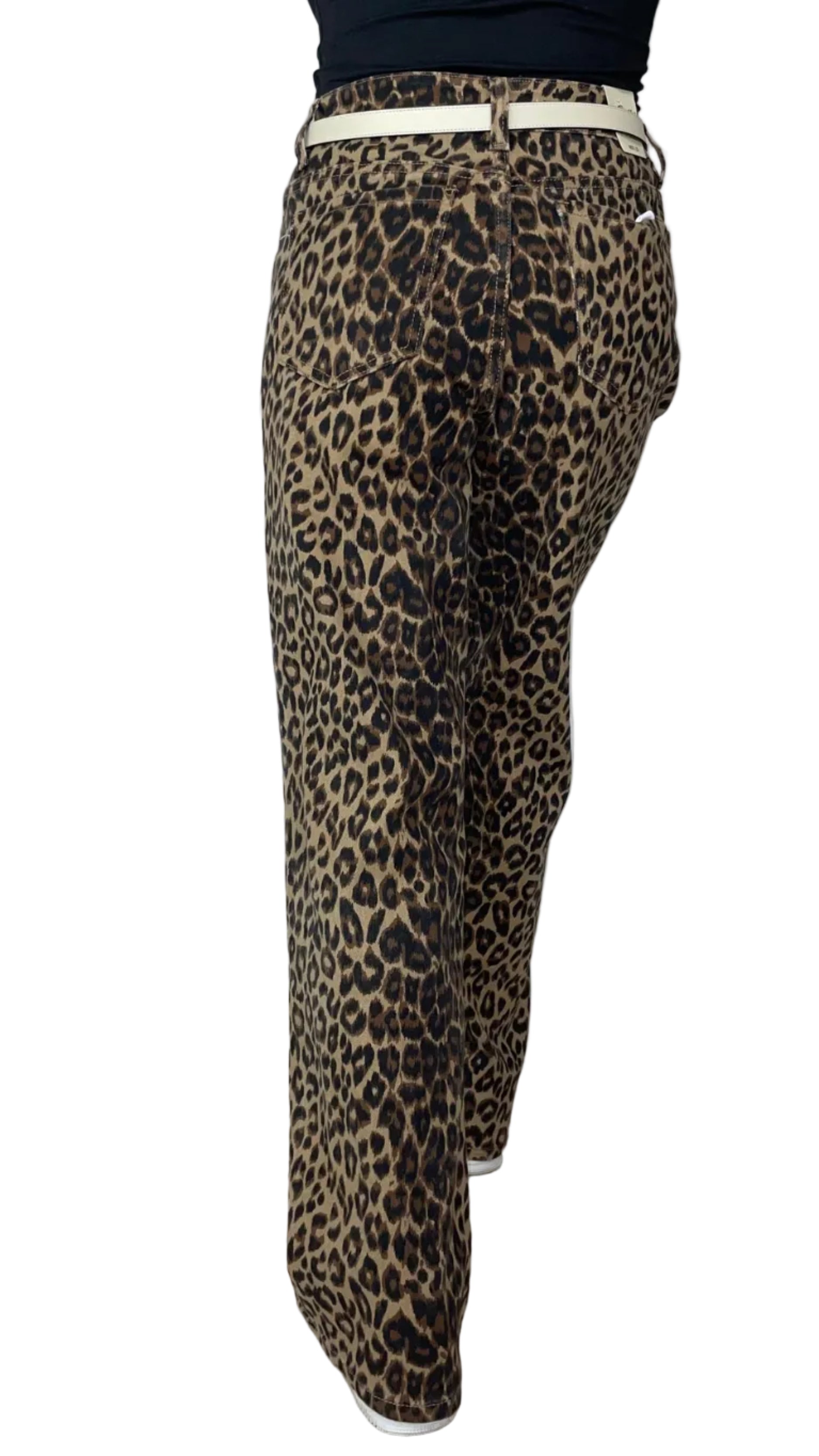 LAYLA - Jeanshose mit Leoparden Print ￼
