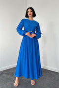 BALI - Leichtes Elegantes Maxikleid in Blau