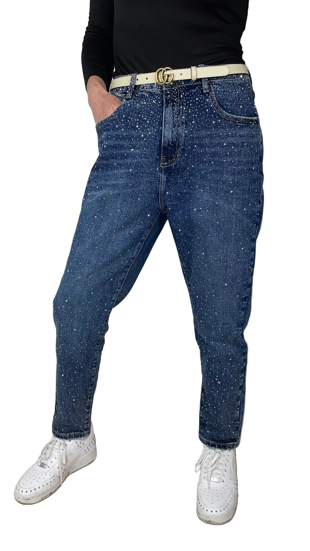 ELA - Jeans mit Glitzersteinen ￼