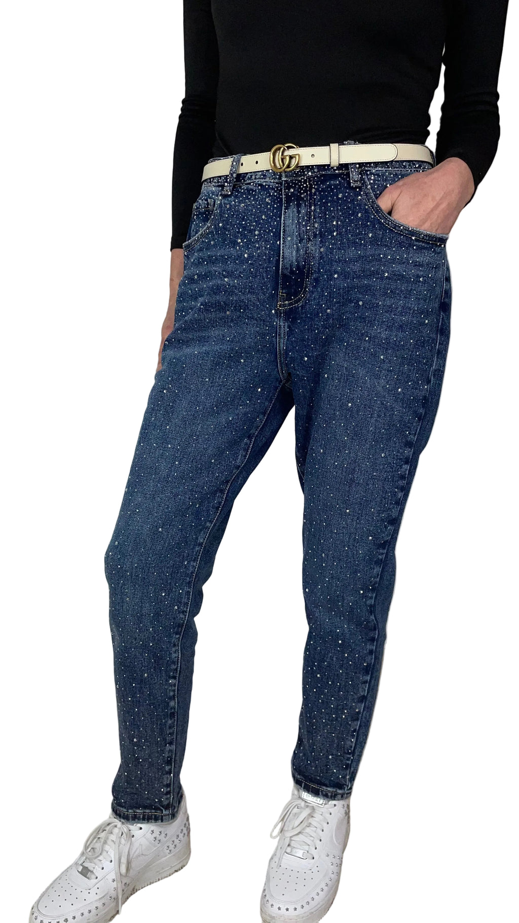 ELA - Jeans mit Glitzersteinen ￼