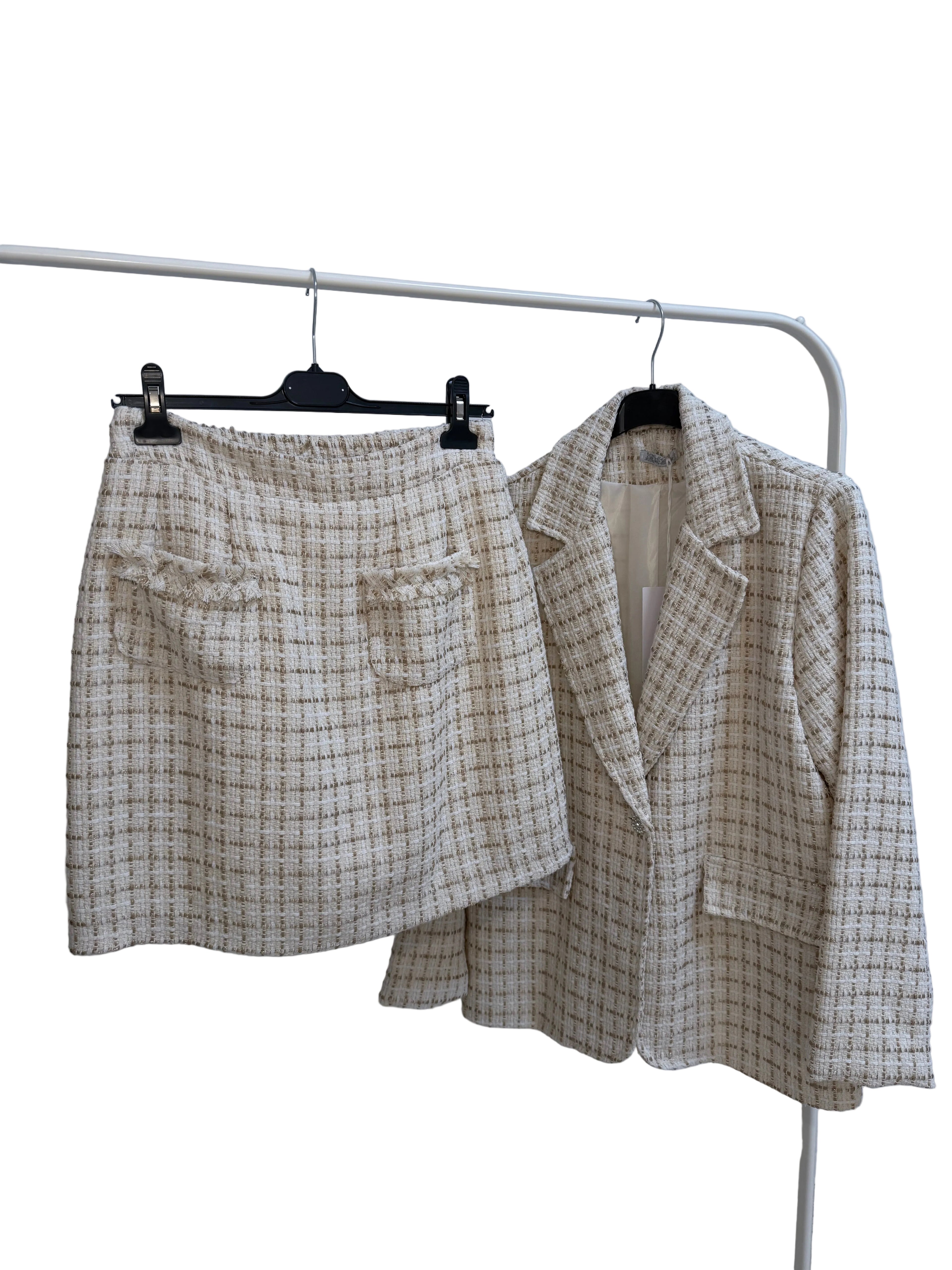 ARIE - Blazer in Gold/Weiß