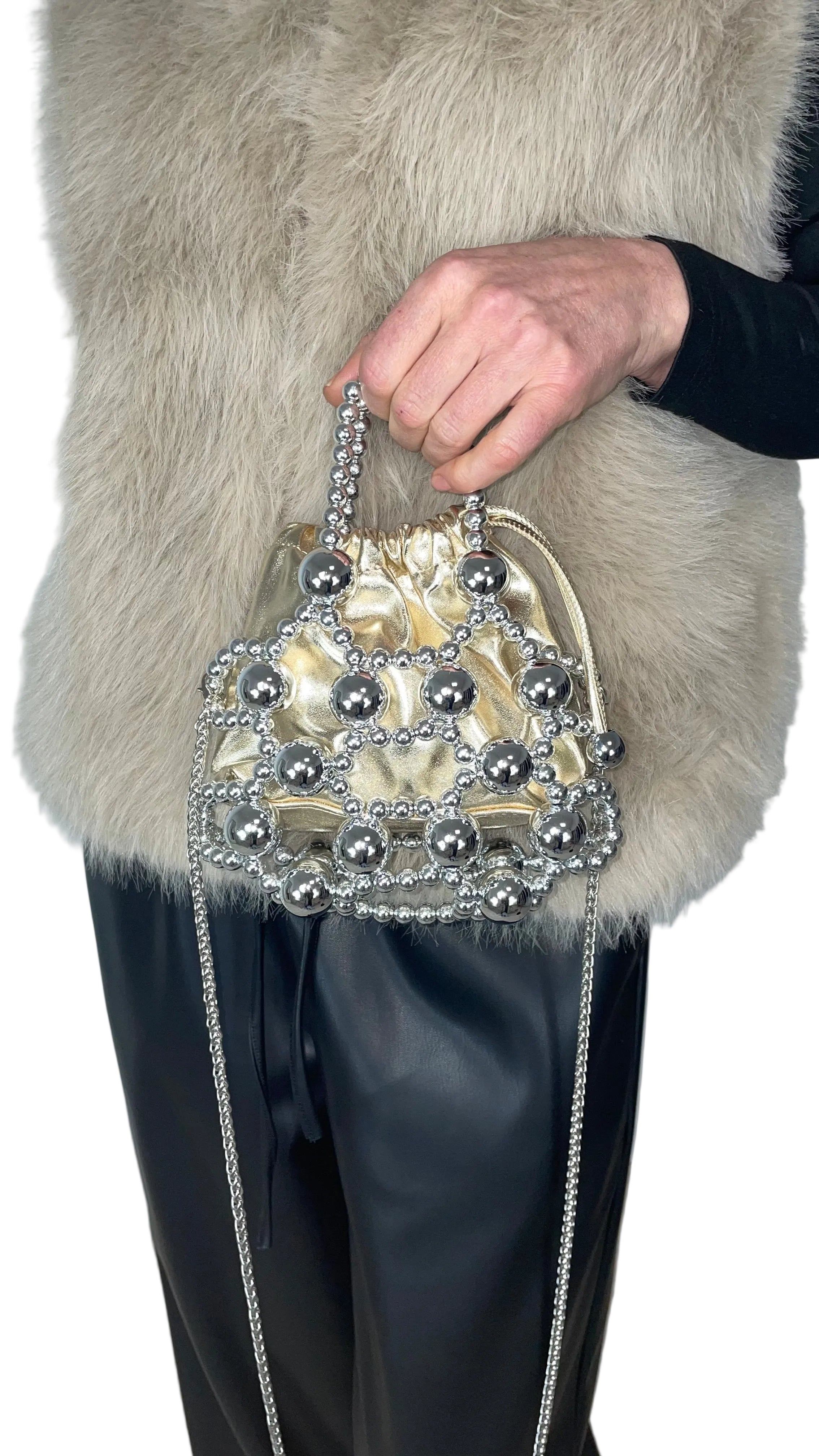 PERA - Clutch mit Metall-Perlen